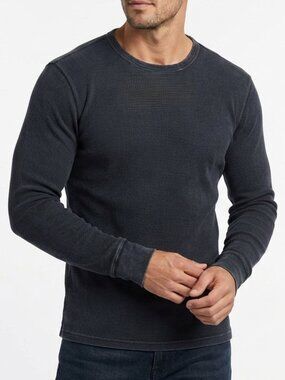 Men's Black Crew Neck Lightweight Thermal Shirt